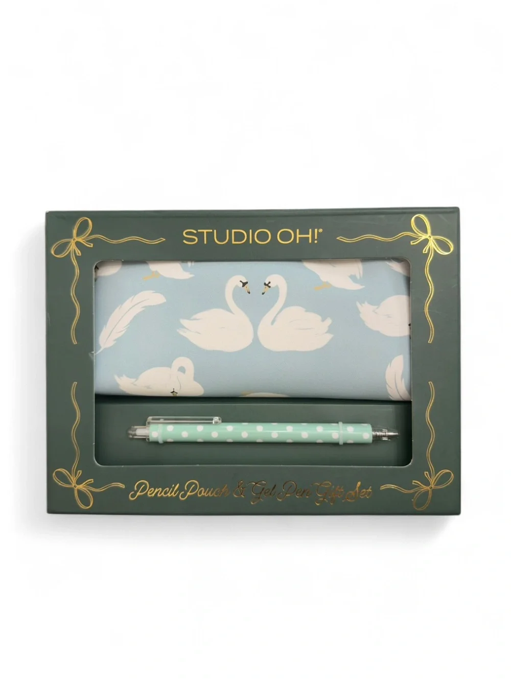 Swan Pen(cil) Pouch & Gel Pen Gift Set (NWT)